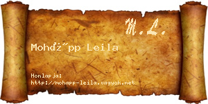 Mohápp Leila névjegykártya